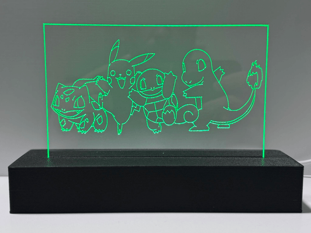 Lampe LED avec Gravure Laser sur Verre 02