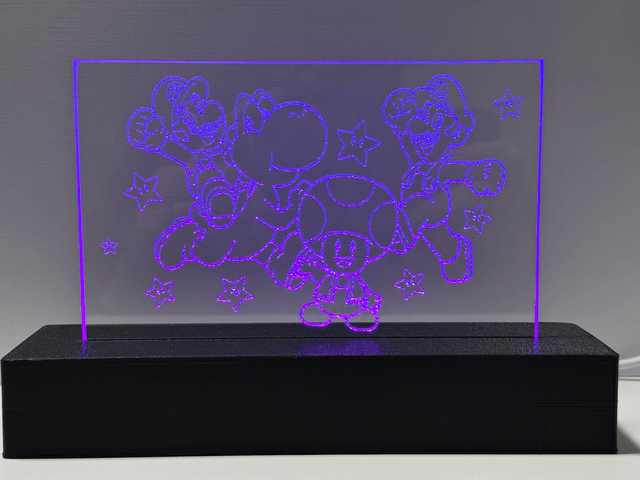 Lampe LED avec Gravure Laser sur Verre 01